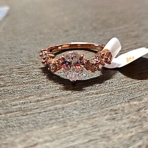 Diamond cubic zirconia ring